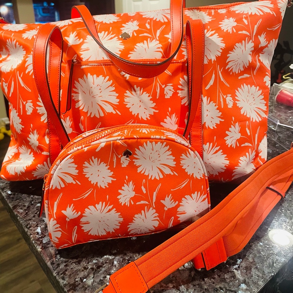 Kate Spade Jae Weekender Duffel and Cosmetic Case